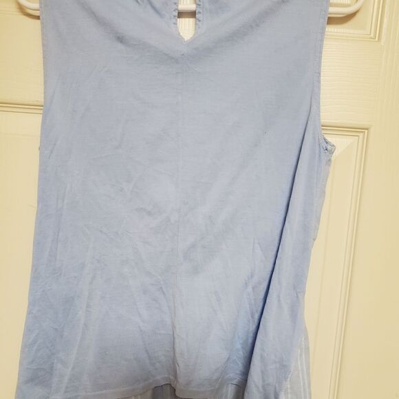 J crew blouse womens size small blue cinched front striped sleeve peplum top - Picture 3 of 6